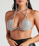 Queen Of Glam Rhinestone Mesh Bra
