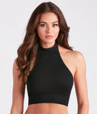 Everyday Basic Seamless Mock Neck Halter Top