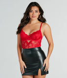Tempting Chic Sheer Floral Lace Bodysuit