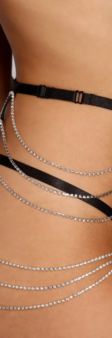In It For The Romance Rhinestone Garter Belt