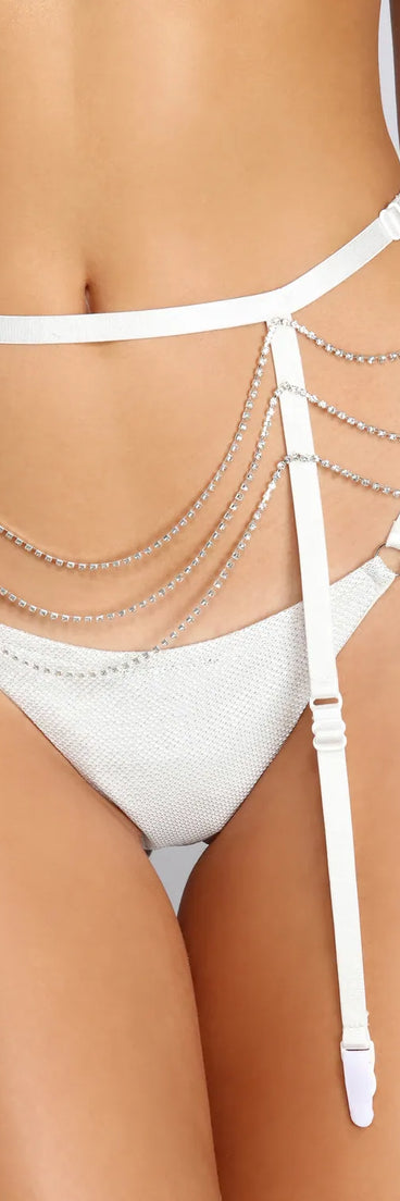 In It For The Romance Rhinestone Garter Belt
