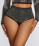 Beautifully Beaded Rhinestone And Pearl Crop Briefs