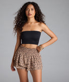The Casual Staple Ribbed Knit Bandeau Top in black brings edge and energy to your vibe, ready to elevate any festival look or concert outfit.