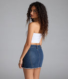 With its midriff cut and trend-forward fit, the Casual Staple Ribbed Knit Bandeau Top is a white crop top made to pair with skirts, denim, or whatever vibe you're feeling this season.