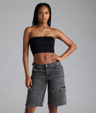 Major Fave Ribbed Knit Bandeau Top