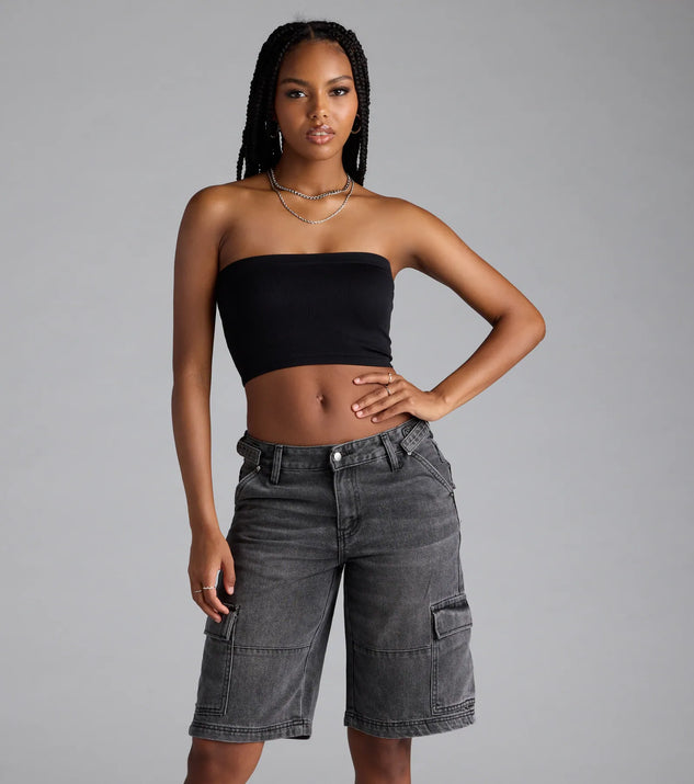 Major Fave Ribbed Knit Bandeau Top