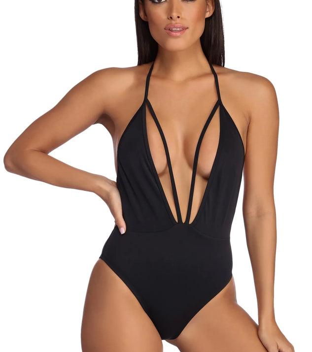 Deep Plunge Caged Swimsuit | Windsor Deep Plunge Caged Swimsuit | Windsor