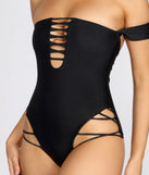 Off The Shoulder Strappy Swimsuit