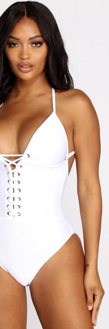 Summer Stunner Lace Up Swimsuit