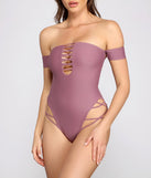 Off The Shoulder Sassy Straps One Piece Swimsuit