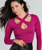 Crossed In Style Cutout Long Sleeve Crop Top