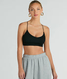 The crop top style of the Sweet Moments Strappy Back Seamless Bralette adds a sultry detail to your going-out outfits or everyday looks.