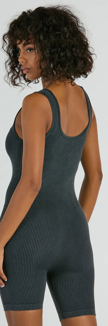 Iconic Basic Scoop Neck Seamless Knit Romper