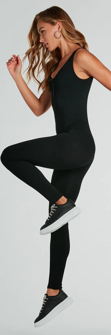 Sleek One-And-Done Seamless Tank Zip-Up Catsuit
