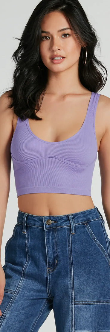 Fave Staple Ribbed Knit Cropped Tank Top