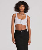 Casual With A Twist Sleeveless Lace-Up Crop Top