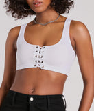Casual With A Twist Sleeveless Lace-Up Crop Top