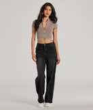 
Upgrade your style game for 2025 with the Trending Vibe Short Sleeve Zip Up Crop Top in brown, perfect for any fashion-forward wardrobe.