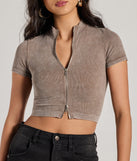 
Upgrade your style game for 2025 with the Trending Vibe Short Sleeve Zip Up Crop Top in brown, perfect for any fashion-forward wardrobe.