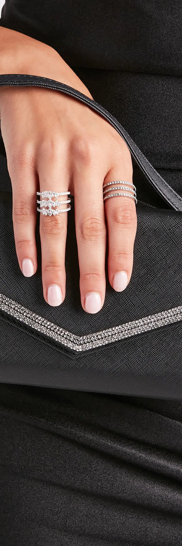 Chic Sparkle Rhinestone Trim Envelope Clutch