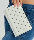 Glam Style Rhinestone Quilted Faux Leather Crossbody Bag