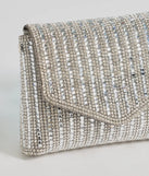 Sparkle And Glow Rhinestone Mini Clutch, a trendy silver addition to women's going-out outfits, is ideal for Christmas party outfits, chic NYE attire, or winter night-out looks that keep you on-trend!