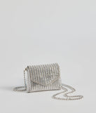Sparkle And Glow Rhinestone Mini Clutch, a trendy silver addition to women's going-out outfits, is ideal for Christmas party outfits, chic NYE attire, or winter night-out looks that keep you on-trend!
