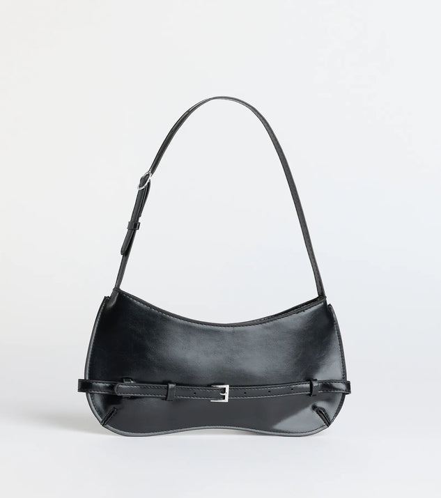 Elevated Glam Buckle Shoulder Bag