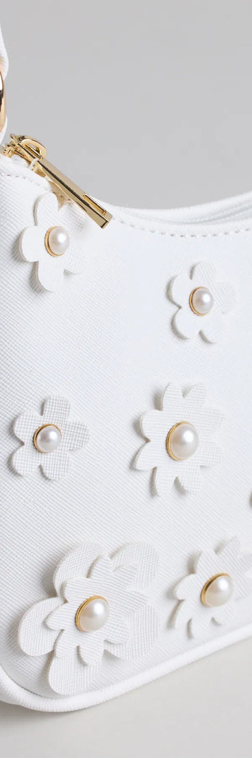 Polished Blooms Flower Pearl Shoulder Bag