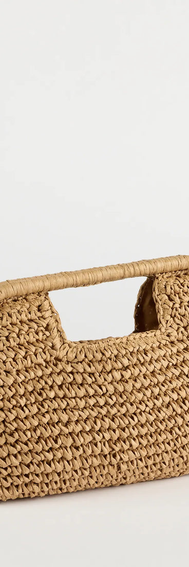 Going On Vacation Straw Clutch Bag