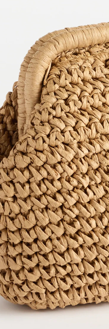 Going On Vacation Straw Clutch Bag