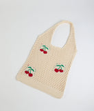 Simply Sweet Cherry Crochet Knit Tote Bag