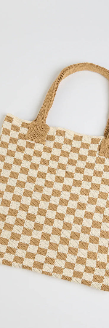 Style in Check Straw Tote Bag