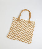 Style in Check Straw Tote Bag
