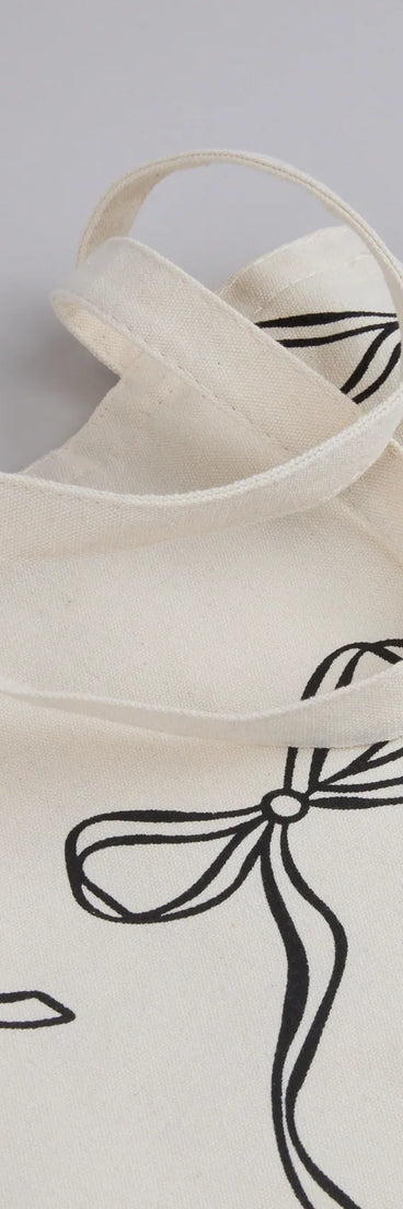 Take A Bow Print Canvas Tote Bag