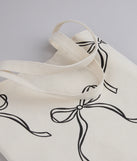 Take A Bow Print Canvas Tote Bag