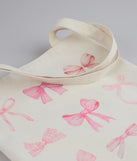 About A Girl Bow Canvas Tote Bag