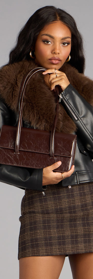 Sleek Moves Faux Leather Shoulder Bag