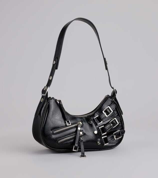 Handle With Attitude Buckle Shoulder Bag