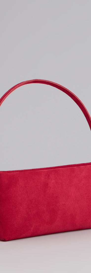 Style your vibe in seconds with the Carry All Day Faux Suede Shoulder Bag in red, a fashion accessories essential that completes any outfit with ease.