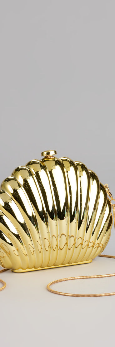 Shoreline Shine Metal Shell Clutch