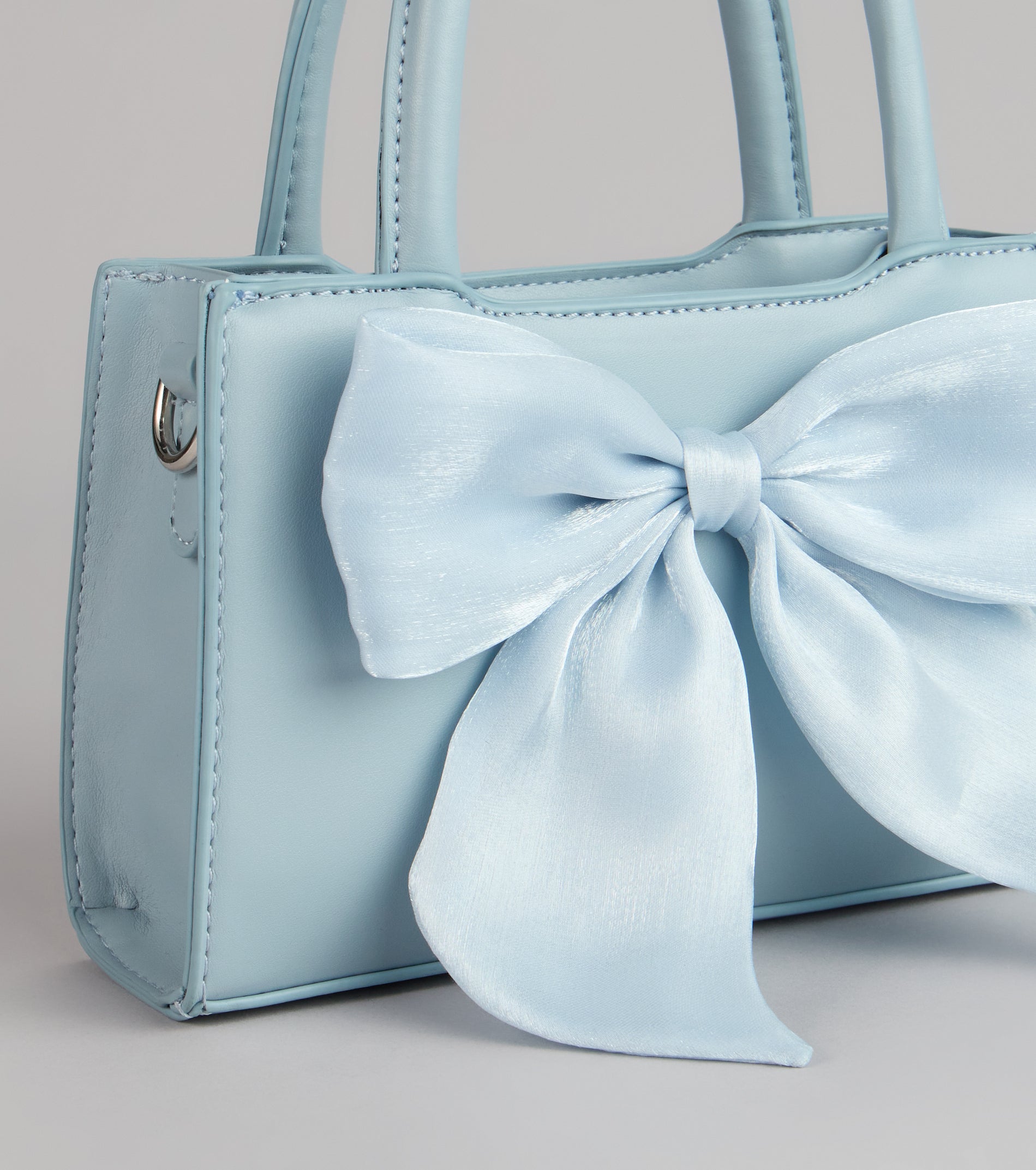 Tres Chic Tulle Bow Faux Leather Handbag | Windsor
