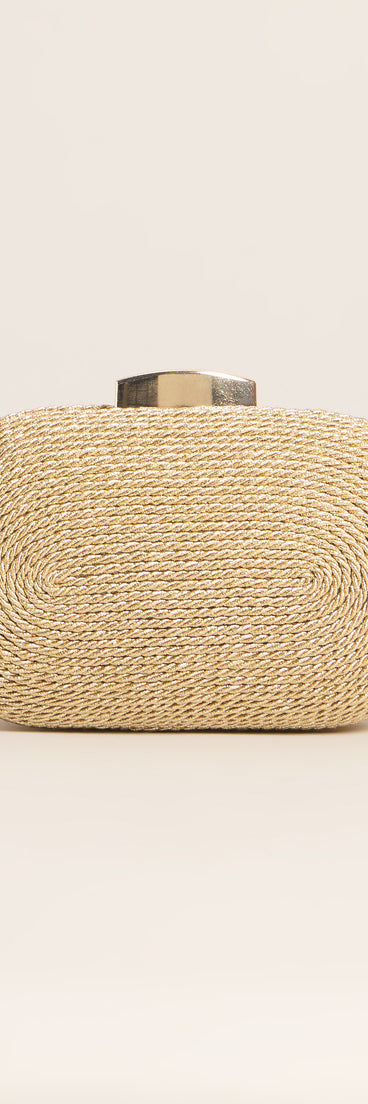 Chic Invite Metallic Rope Box Clutch