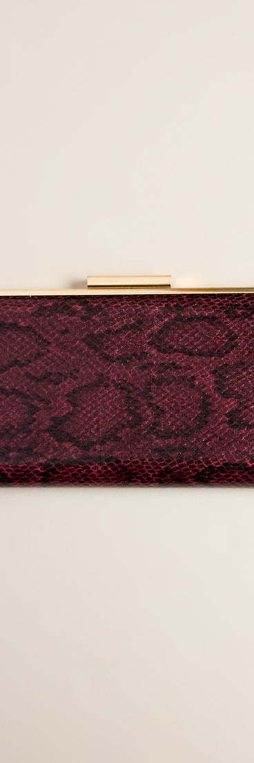 Wild Card Snake Print Clutch