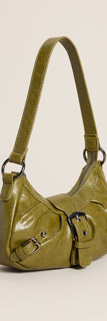 Vintage Edge Buckle Detail Shoulder Bag