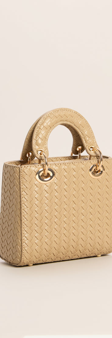 Woven Into Plans Mini Top Handle Bag