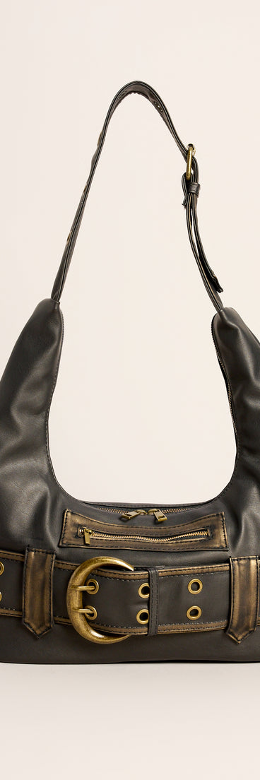 Buckle Behavior Belted Shoulder Bag