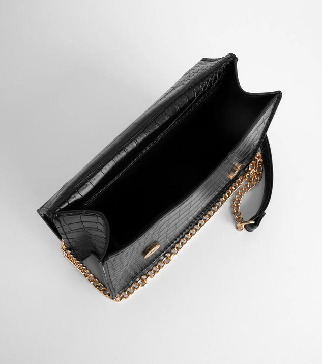 Croc Print Crossbody Purse