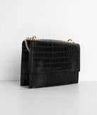 Croc Print Crossbody Purse