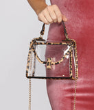 Leopard Trim Clear Mini Purse